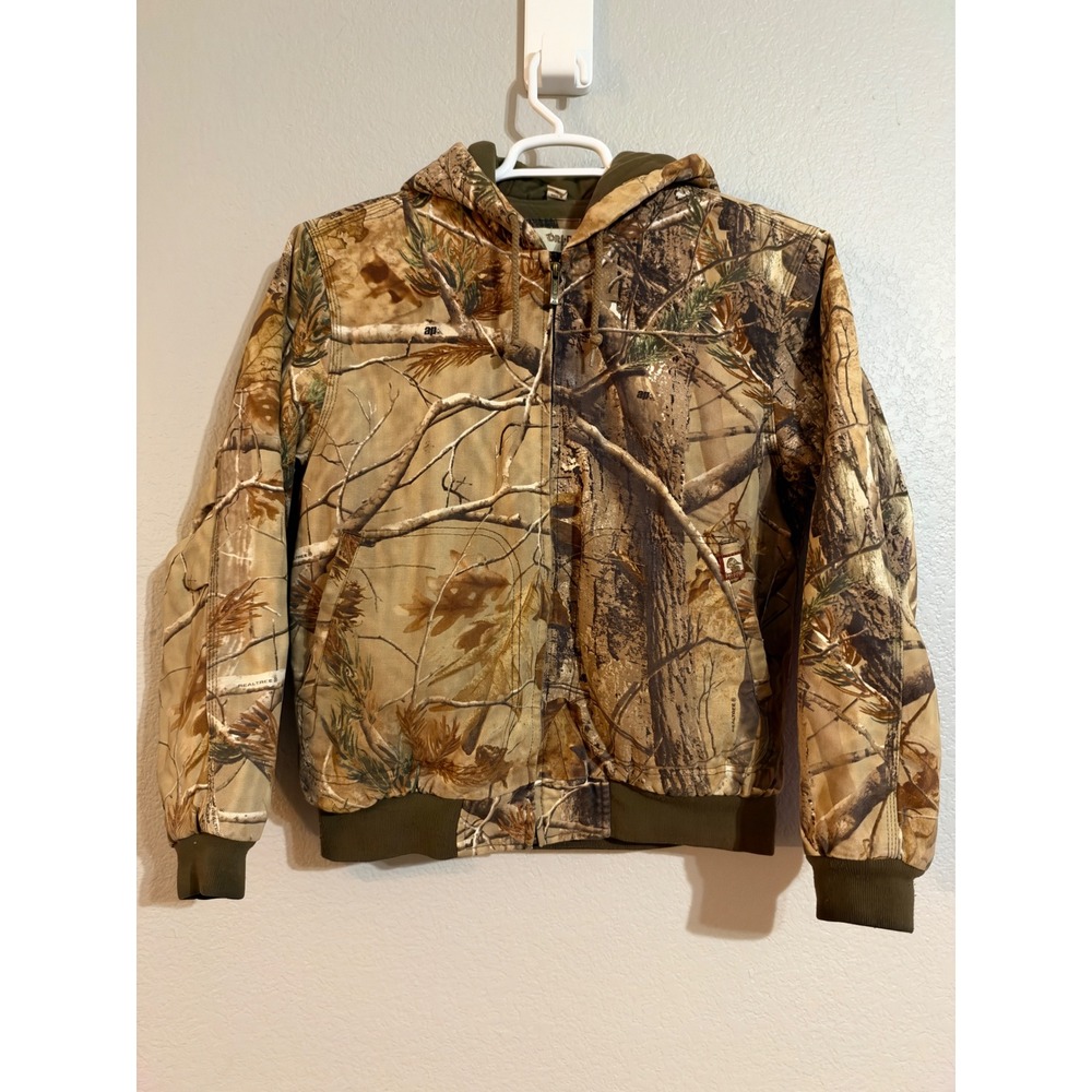 Dri Duck for Her Realtree AP Camo Hooded Canvas Work Jacket Women Medium M
